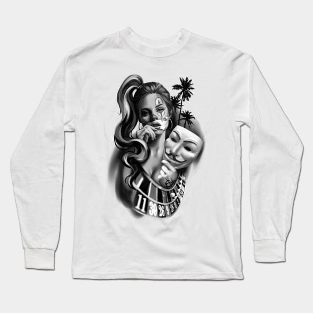 Chicano girl Long Sleeve T-Shirt by ashmidt